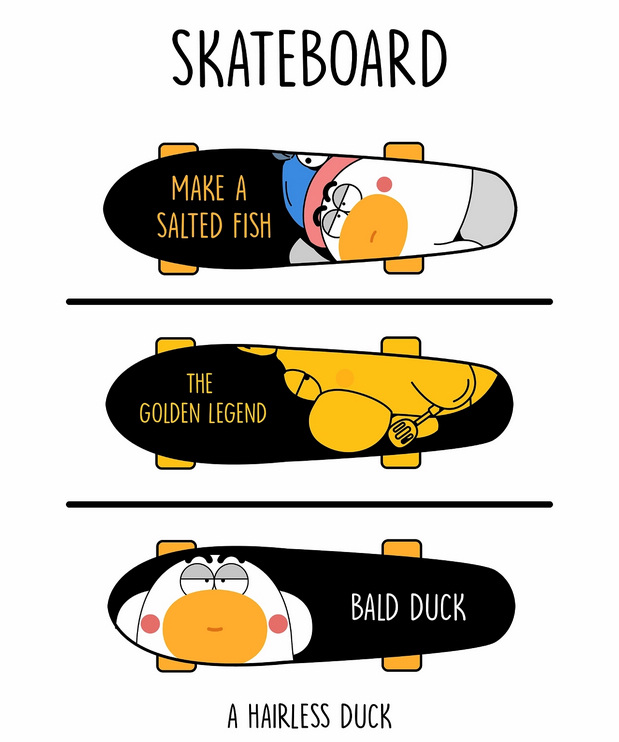 一只没有头发的秃头鸭