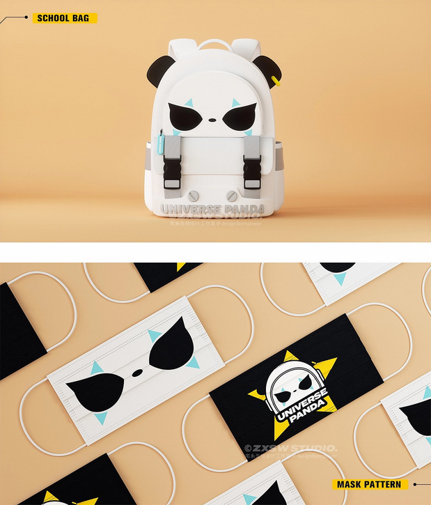 3D吉祥物：宇宙熊猫人