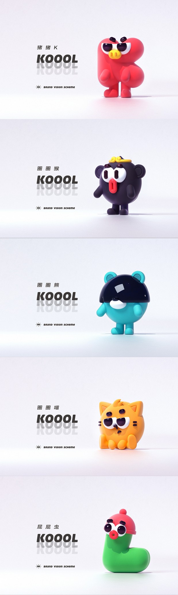 3D吉祥物：koool品牌IP潮玩 IP吉祥物家族