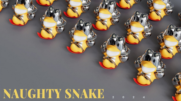 3D吉祥物：顽皮蛇IP形象