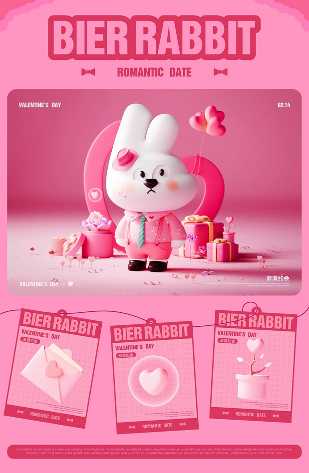 BIER比耶兔节日主题系列IP设计