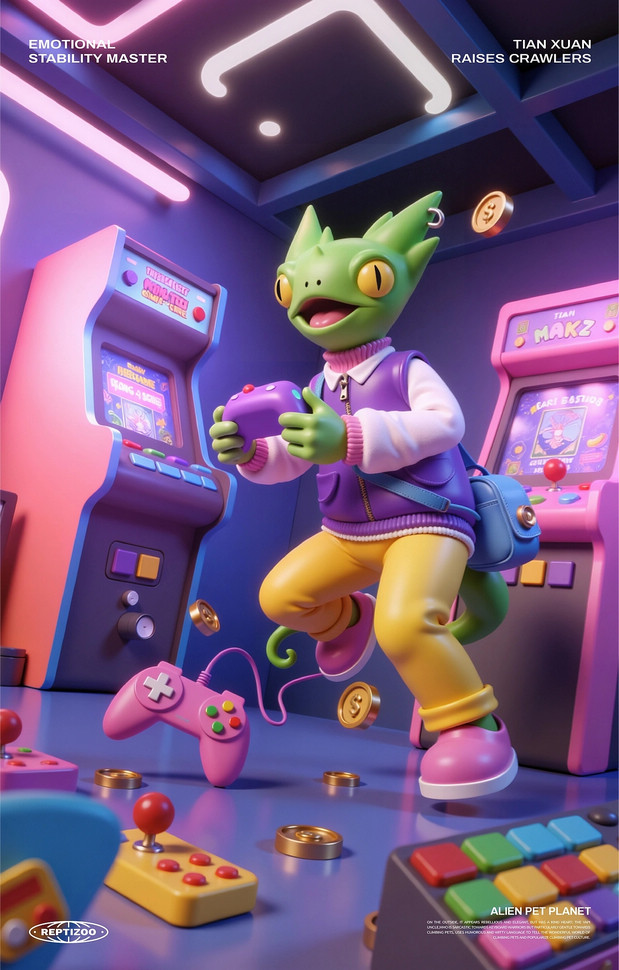 3D吉祥物：瑞皮大叔IP形象|REPTIZOO