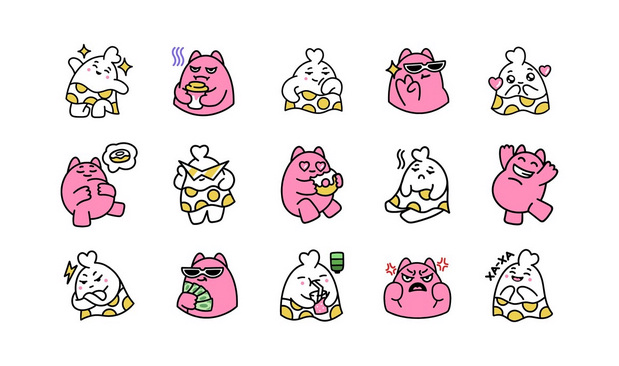 甜甜圈品牌标识标签卡通设计