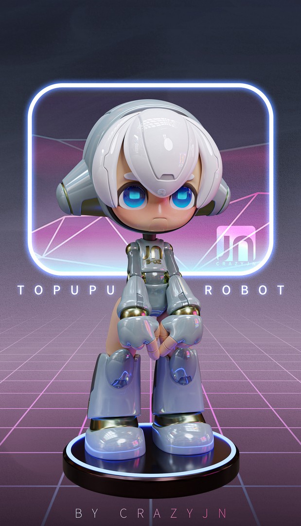 3D吉祥物：TOPUPU ROBOT