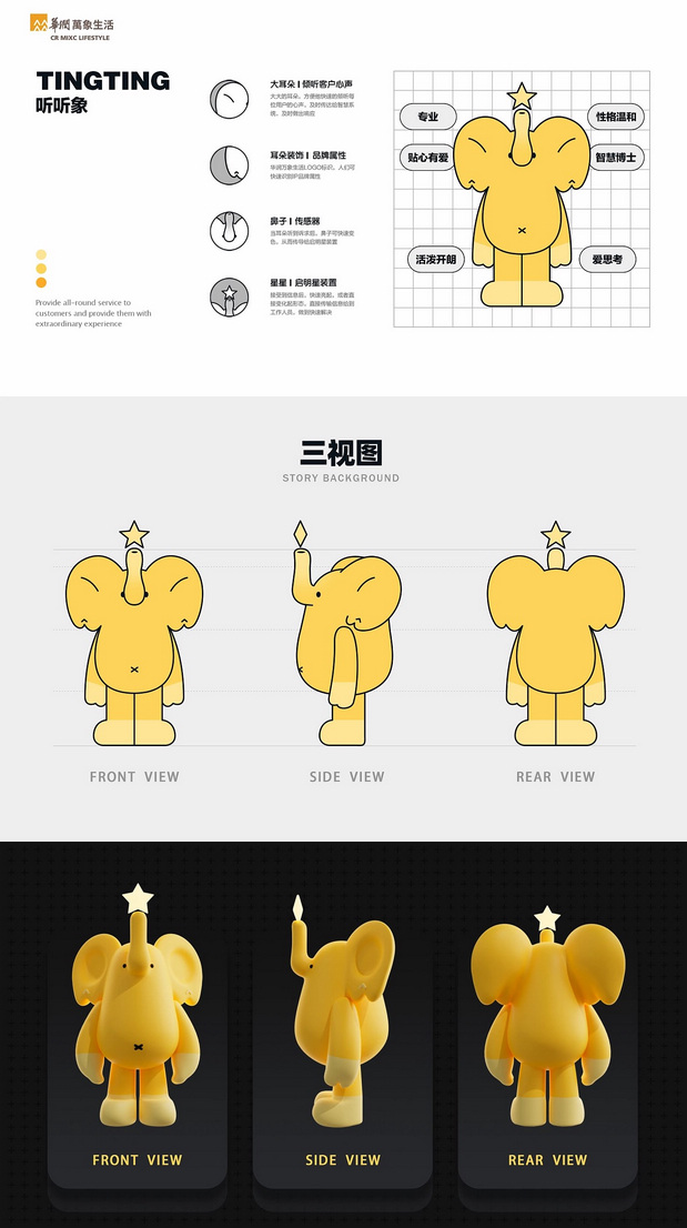 华润万象生活IP设计-听听象