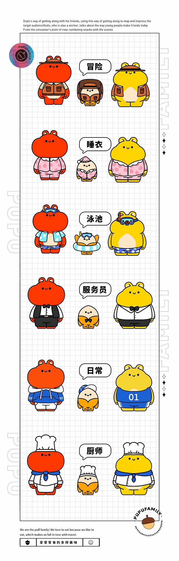 噗噗家族-零食品牌IP形象设计