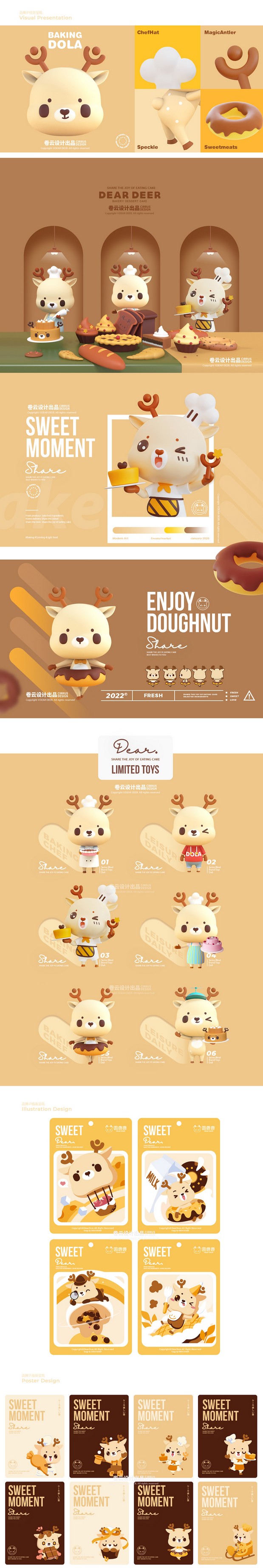 圆鹿鹿蛋糕面包甜品店VI及IP