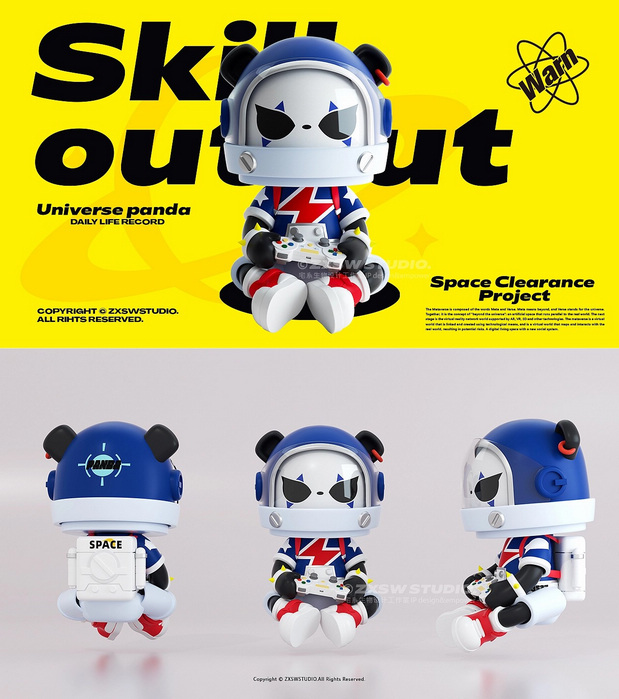 3D吉祥物：宇宙熊猫人