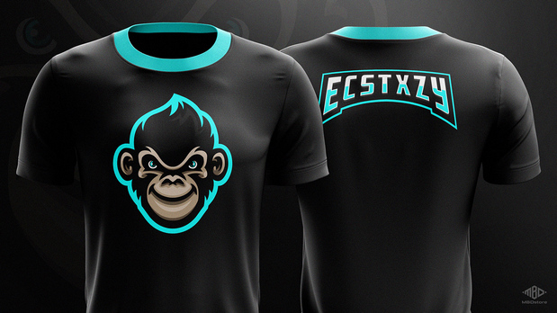 Monkey mascot logo Ecstxzy