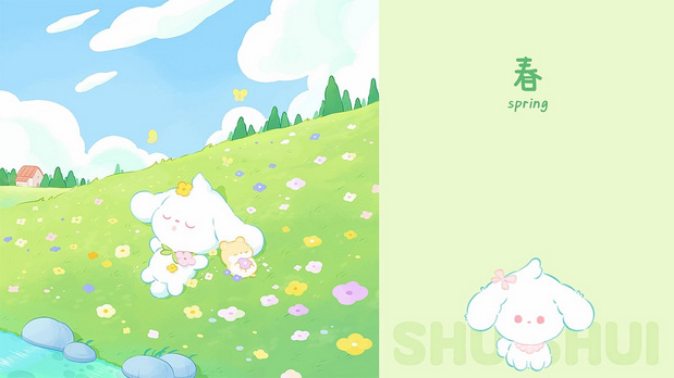 IP形象设计|比熊犬睡睡