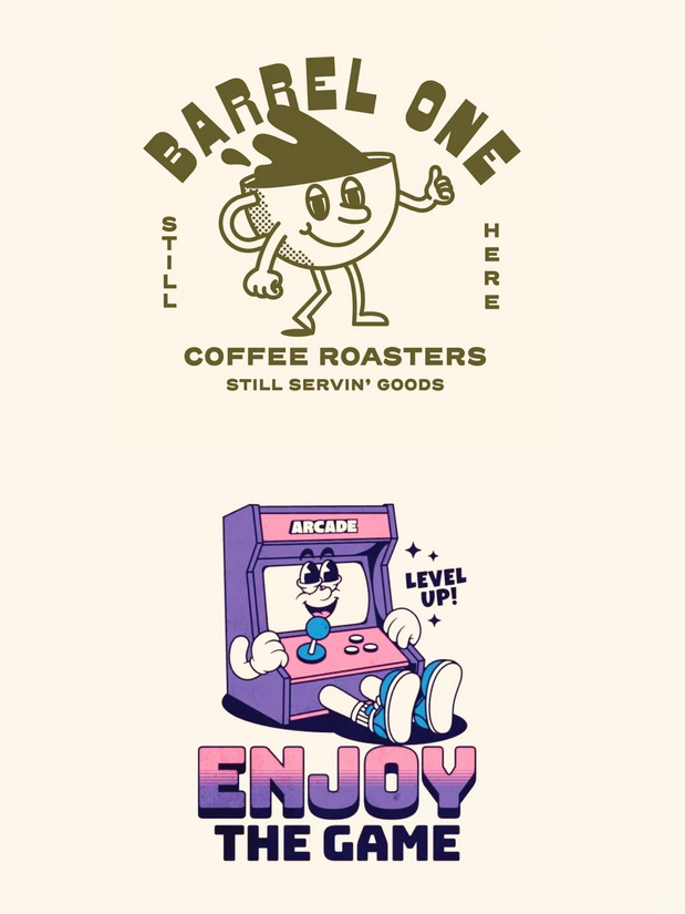 美式复古卡通logo