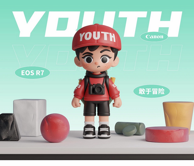 3D吉祥物：佳能青春专微IP形象设计