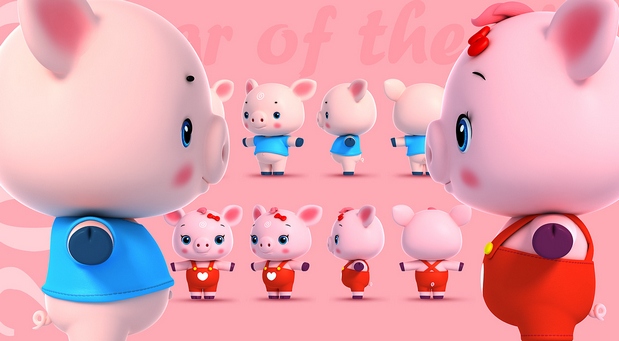 3D吉祥物：猪小净（Hi.PiPi）