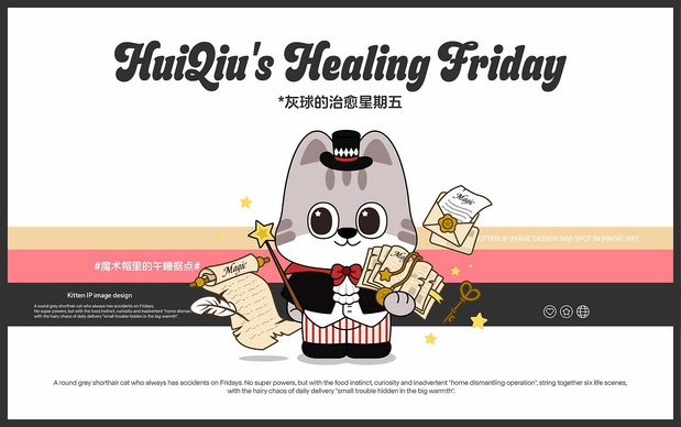 猫咪IP|灰球猫咪主题IP设计