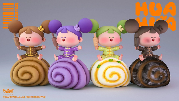 3D吉祥物：花花IP形象设计国潮风系列