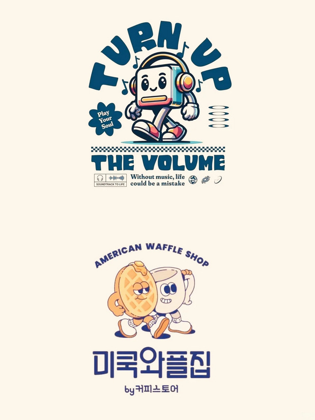 美式复古卡通logo