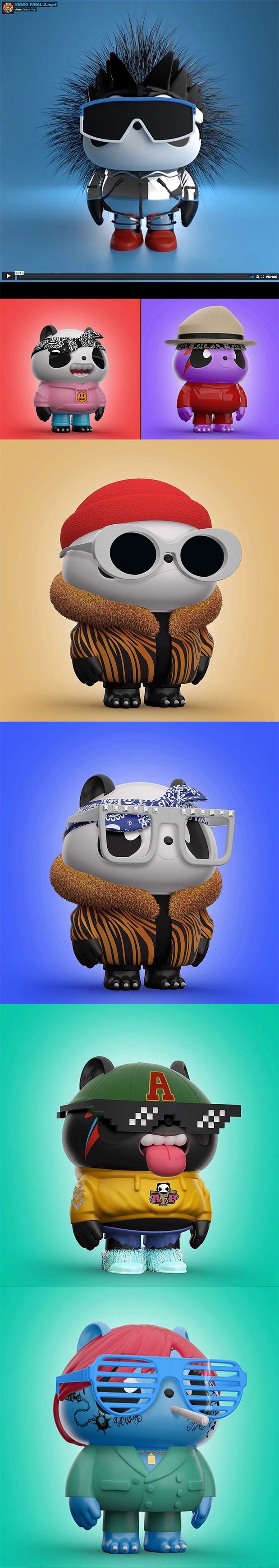 3D吉祥物：Almost Famous Pandas NFT