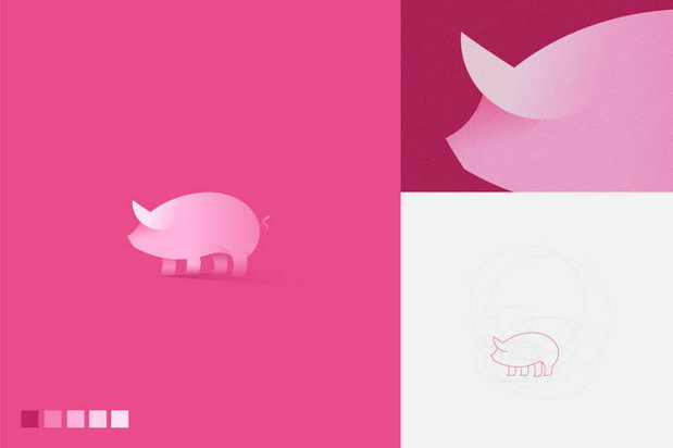 动物标志设计过程与配色方案